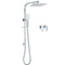 WELS Chrome 8" Twin Square Shower Set Rain Head 3 Modes Handheld Sliding Rail + Taps