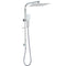 Chrome Dual Square Shower Set 12" Rain Shower Head 3 Function Handheld Rail Arm