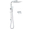 Chrome Twin Square Shower Set 12" Rain Shower Head 3 Function Handheld Rail Arm Taps