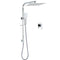 Chrome Dual Square Shower Set 12" Rain Shower Head 3 Function Handheld Rail Arm Mixer