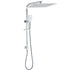 WELS Dual Square Shower Set Large 16" Rain Shower Head 3 Function Handheld Rail Arm