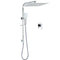 Chrome Dual Square Shower Set 16" Rain Shower Head 3 Function Handheld Rail Arm Mixer