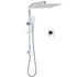 Chrome Dual Square Shower Set 16" Rain Shower Head 3 Function Handheld Rail Arm Mixer