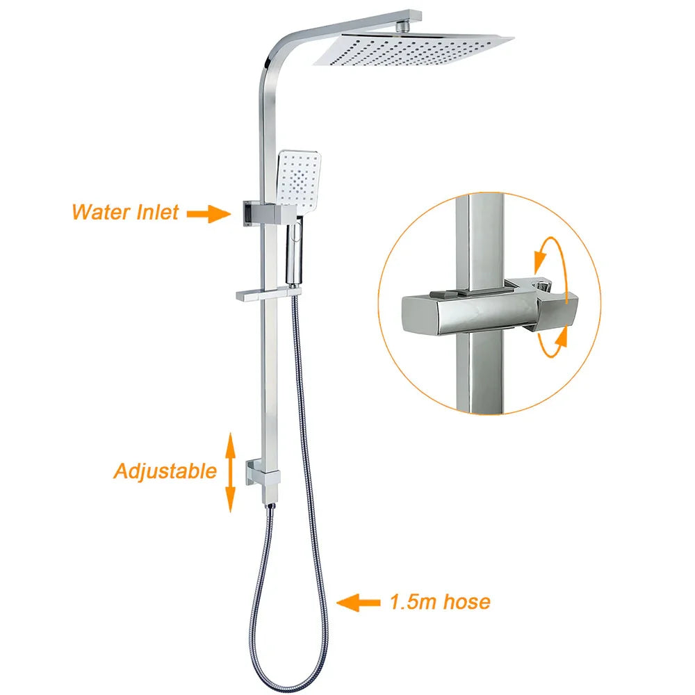WELS 2IN1 Square Shower Head Set 10