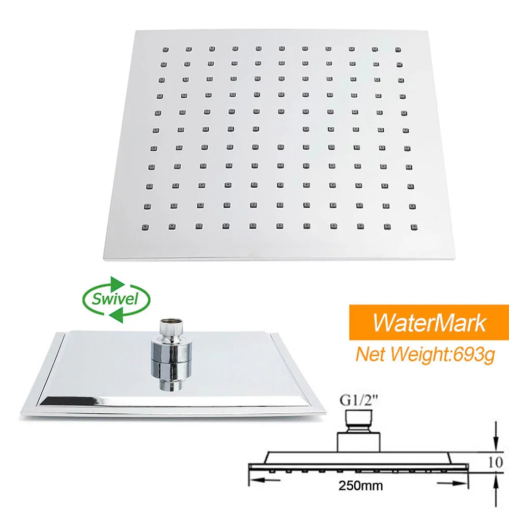 WELS 2IN1 Square Shower Head Set 10