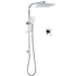 WELS 2 in 1 Square Shower Head Set 10" Rain Handheld Sliding Rail Arm Wall Mixer