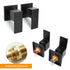 Matt Black Brass 1/4 Turn Round Hot Cold Tap Wall Set For Shower Vanity Spout