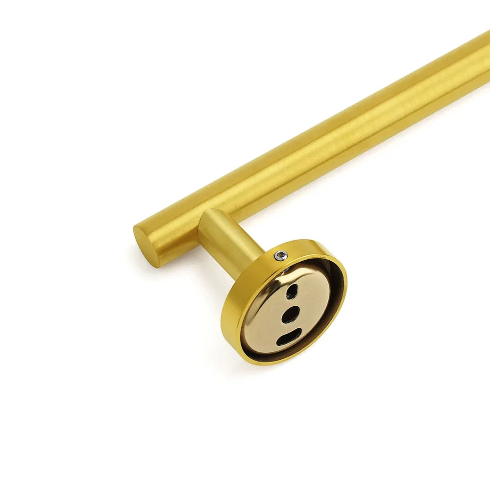 Brushed Gold Stainless Steel 750mm Long Towel Rack Rail Holder Round Hanger Bar