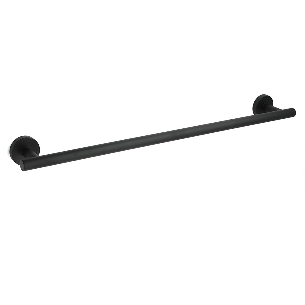 Matt Black 600mm Long Single Towel Rack Rail Holder Stainless Steel Hanger Bar