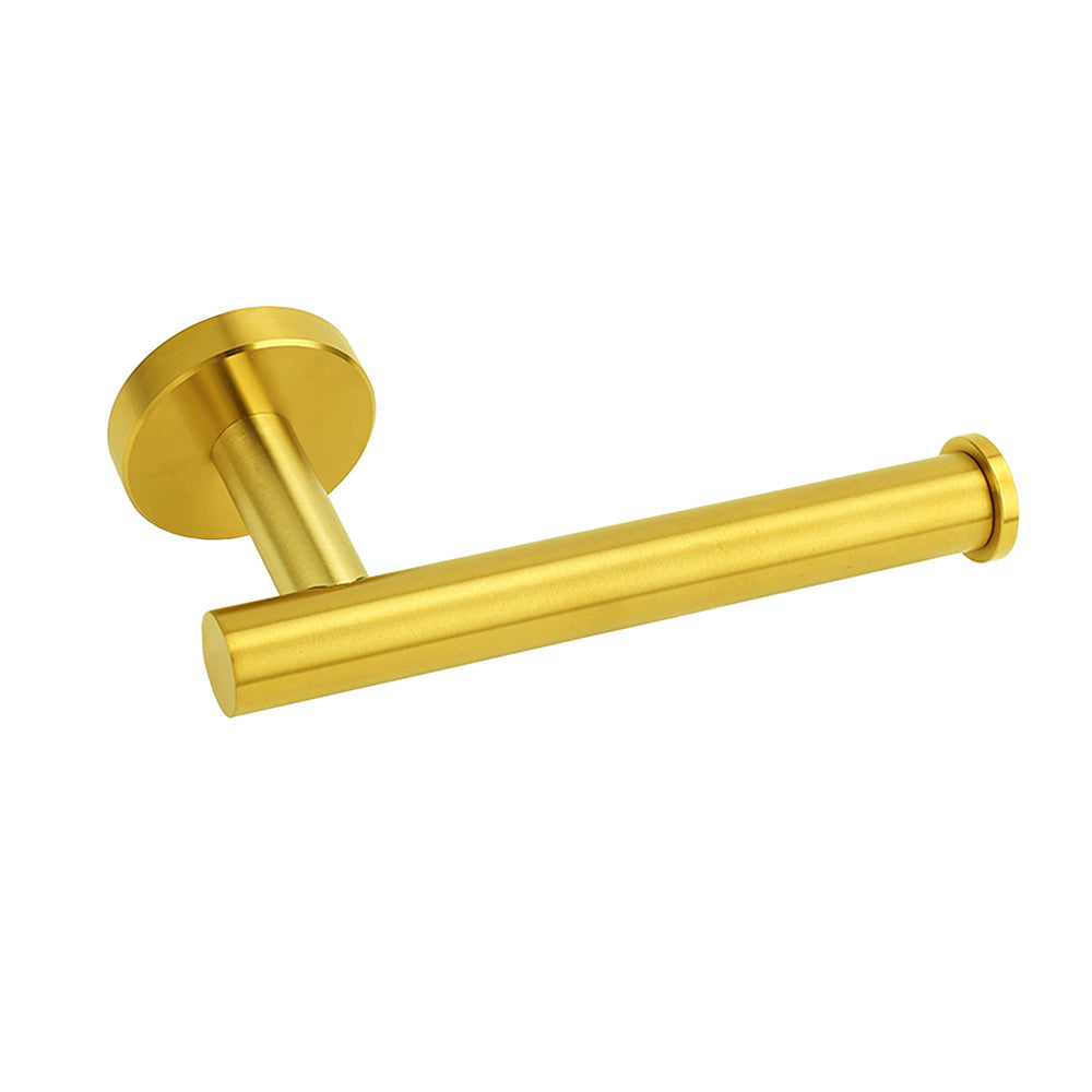 Brushed Gold Round Stainless Steel Toilet Paper Roll Tissue Holder Wall Mounted