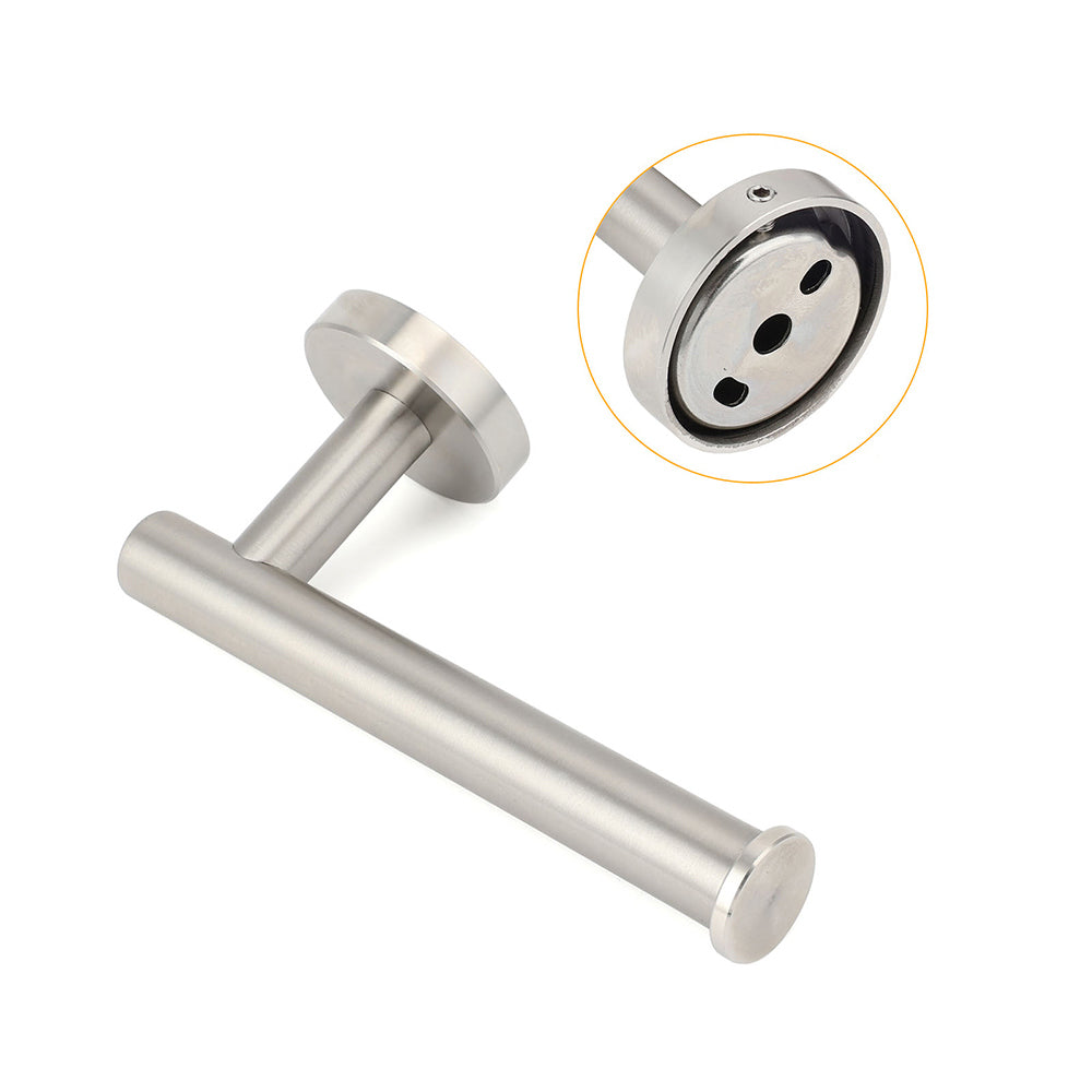 Brushed Nickel Stainless Steel Toilet Paper Roll Tissue Holder Rack Kit Bathroom