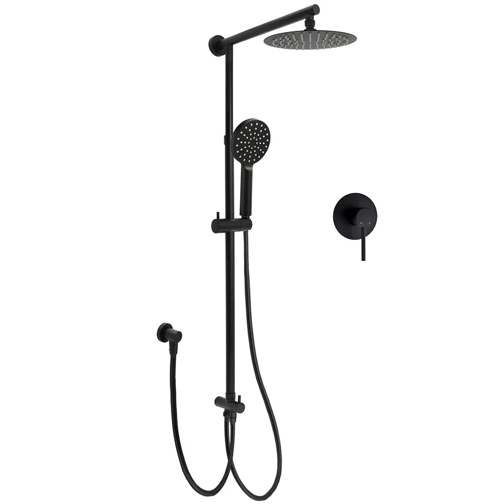 WELS Matt Black Twin Shower 8