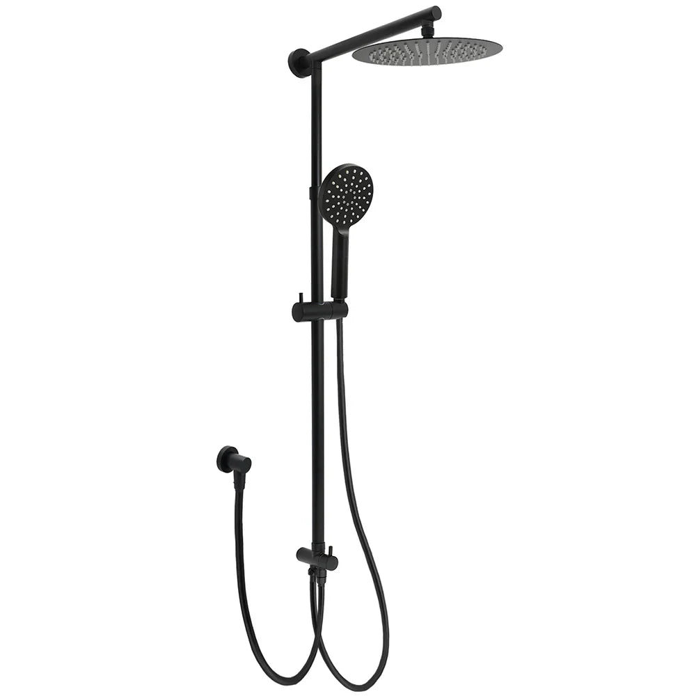 Matt Black Dual Round Shower Set 10