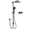 Matt Black Round Dual Shower Set 10" Rain Head 3 Mode Handheld Sliding Rail Arm Twin Taps