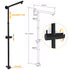 Matt Black 2in1 Round Shower 10" Rain Head 3 Mode Handheld Sliding Rail Diverter Mixer Set