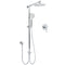 WELS Chrome Round 2in1 8" Stainless Steel Rain Head Handheld Sliding Rail Arm Shower Mixer Set