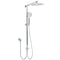 WELS Chrome 10" Round Rain Handheld Twin Shower Head Arm Sliding Rail Arm Diverter Set