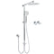 Chrome 10" Round Rain Handheld Twin Shower Head Arm Sliding Rail Arm Double Taps