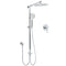 Chrome 10" Round Rain Handheld Daul Shower Head Arm Sliding Rail Wall Mounted Mixer