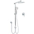 Chrome 10" Round Rain Handheld Daul Shower Head Arm Sliding Rail Wall Mounted Mixer