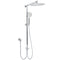 WELS Chrome Round Large 12" Rain Shower Head 3 Modes Handheld Wall Arm Rail 2in1 Set