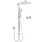 WELS Round Large 12" Rain 2in1 Shower Head 3 Modes Handheld Wall Rail Brass Twin Taps