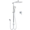 WELS Round 12" Rain Dual Shower Head 3 Modes Handheld Wall Rail Chrome Mixer Valve Set