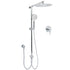 WELS Round 12" Rain Dual Shower Head 3 Modes Handheld Wall Rail Chrome Mixer Valve Set