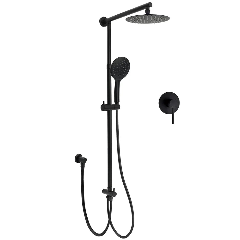 WELS Matt Black Twin Shower 8