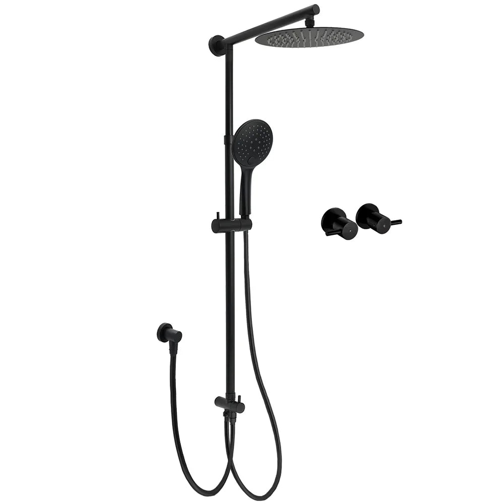 Dual Black Round Shower Set 10