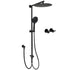 WELS Matte Black 12" 2in1 Round Shower Head Set Handheld Diverter Rail Wall Arm Twin Taps