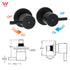 WELS Matte Black 12" 2in1 Round Shower Head Set Handheld Diverter Rail Wall Arm Twin Taps