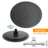 WELS Matt Black 9" Round Rain Shower Head Handheld Adjustable Rail Arm Elbow 2in1 Set