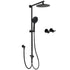 Matt Black 9" Round Rain Shower Head Handheld Adjustable Rail Arm Elbow Twin Set Hot Cold Taps