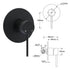 Matt Black 9" Round Rain Shower Head Handheld Adjustable Rail Arm Elbow Twin Set + Single Mixer