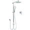 WELS Chrome Round 9" Rainfall Dual Shower Head & Handheld Sliding Rail Wall Arm + Single Mixer