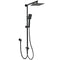 Matt Black 2in1 Set 8" Square Thin Shower Head Handheld Adjustable Silding Rail Arm