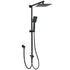 Matt Black 2in1 Set 8" Square Thin Shower Head Handheld Adjustable Silding Rail Arm