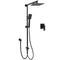 Matt Black 2in1 Set 8" Square Thin Shower Head Handheld Adjustable Silding Rail Mixer