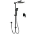 Matt Black 2in1 Set 8" Square Thin Shower Head Handheld Adjustable Silding Rail Mixer
