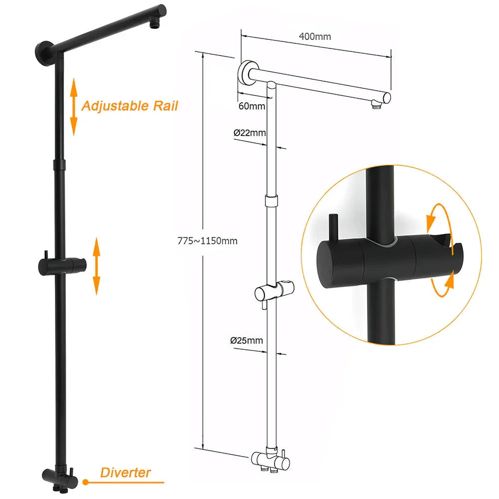 Matt Black 2in1 Set Square 10