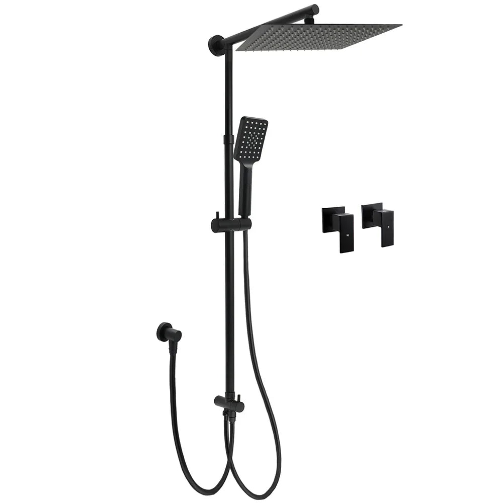 Matt Black Dual Shower Large 12