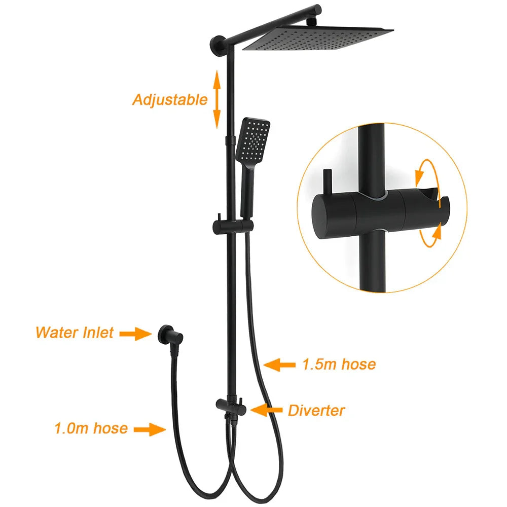 WELS Matt Black 2in1 Square 10