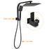 WELS Matt Black 10" Rain Shower Head 3 Mode Handheld Gooseneck Arm Diverter 2in1 Set Taps