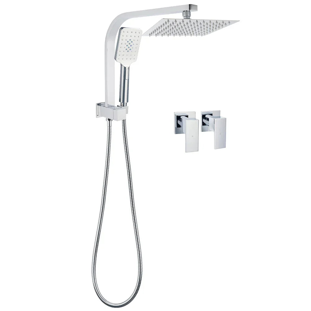WELS Chrome Square Dual Rain Shower 8