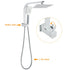 WELS Chrome Square Dual Rain Shower 8" Head 3 Mode Handheld Diverter Wall Arm Twin Taps Set