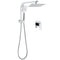 WELS Chrome Square Dual Rain Shower 8" Head 3 Mode Handheld Diverter Wall Arm Mixer Set