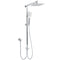 Chrome Square 8" Rain Shower Head 3 Mode Handheld Sliding Rail Arm 2 IN 1 Set Diverter