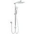 Chrome Square 8" Rain Shower Head 3 Mode Handheld Sliding Rail Arm 2 IN 1 Set Diverter