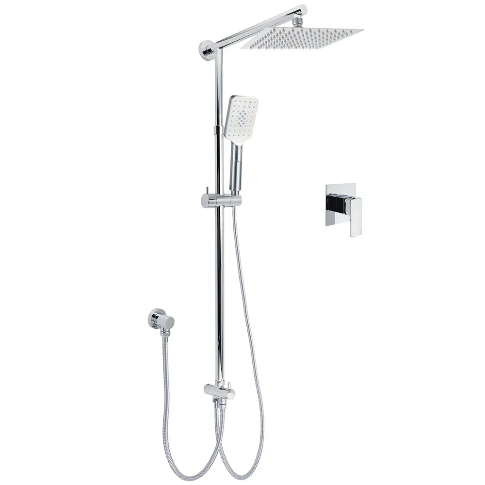 2‑in‑1 Chrome Shower Set with 8